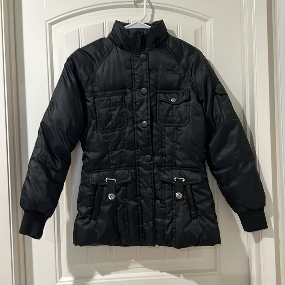Apollo unisex quilted kids puffer jacket black size 14-16 years